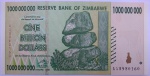 ZIMBABWE 2008.   ONE BILLION DOLLARS