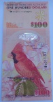 BERMUDA 2009.   100 DOLLARS, RARO