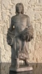 Miniatura de estatueta "BALDER" (Nórdico) - resinada, patinada, medindo 12 centímetros de altura.