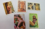 Lote com 05 Calendários de Bolso com Mulheres nuas, promocionais de Hotéis, Oficina Mecânica, Armarinho, dos anos de 1977 e 1980. Uma das modelos veste a Camiseta do Flamengo.