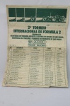ANTIGA TABELA EM BRANCO DO SEGUNDO TORNEIO INTERNACIONAL DE FÓRMULA 2 - PROMOÇÃO DA REDE GLOBO, COM OS PILOTOS EMERSON FITTIPALDI, JOSÉ CARLOS PACE, CLAY REGAZZONI, WILSON FITTIPALDI, RONNIE PETERSON, JAMES HUNT, ENTRE OUTROS. APRESENTA DESGASTES NATURAIS