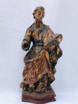 Imagem em madeira representando São José, Minas  Séc. XVIII/XIX - aprox. 25 cm de altura. Faltando mão diriita e o Menino Jesus