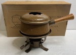 MÃE AGATA- magnífica panela para fondue e rechaud de ágata , sem uso e na caixa original. Espetacular e elegante!