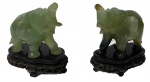 Par de belos elefantes em jade no estado, medindo: 12 cm alt.
