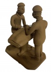 VITALINO - escultura de barro, assinado na base, representando médicos, medindo: 16 cm alt. x 8 cm x 13 cm