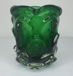 Pequeno vaso de murano verde - 11,5 cm x 9 cm diâmetro