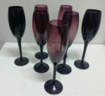 7 Taça de champagnhe roxa em vidro fino