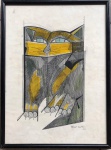 Aldemir Martins - "Gato". Bico de pena e aguada sobre cartão. Obra med. 56x41cm. Assinado e datado de 1975 no C.I.D.