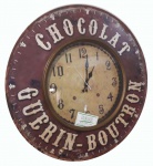 Relógio de parede  a pilha, moldura em placa de  eucatex  (desgastes/ não testado)diam total: 58 cm