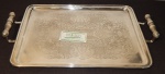 Bandeja de metal com alças. (desgastes)