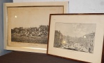 Lote com duas reproduções de gravuras. (desgastes) med maior  44 x61 cm