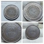 031 - Moeda Brasil Bronze 40 reis de 1908 SOB/FC  / Referencia do Catalogo Bentes MBC - 35,00 / SOB - 90,00 / FC - 550,00