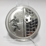 Moeda República Popular da China , Ano 2005, 10 Yuan,Prata (0,999), 31,11 g, 40mm - Moeda Alusiva a copa de 2006 Alemanha.