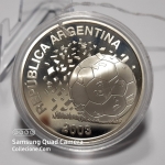 Argentina, 2003, 5 Pesos, Prata 27g, 40mm, Copa do Mundo 2006