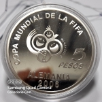 Argentina, 2004, 5 Pesos, Prata 27g, 40mm, Tiragem 2000 Un. Copa do Mundo 2006