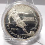 Jamaica, 25 dolares, 1990, Prata 23,33g, 38,55mm, Copa de 1990