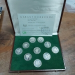 Escasso Set com Medalhas em Prata da Copa de 1974 Alemanha  Estojo e certificado original