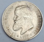 Brasil - Moeda de 2.000 Réis de 1875 - PRATA  LUSTER - SOBERBA