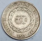 Brasil - Moeda de 500 Réis de 1853 - PRATA - PRAT. SOBERBA