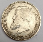 Brasil - Moeda de 2.000 Réis de 1869 - PRATA LUSTER - SOBERBA