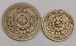 Brasil - Moedas de 100 E 200  RÉIS DE  1871 - MBC/SOB
