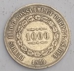 Brasil - Moeda  1000 Réis de 1859 - MBC - (EV19)