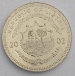 Rep. Liberia - Moeda 5 Dolares - New Vatican Coins - de 2002 -  FE 28Gr/40mm - (EV25)