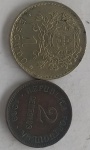 Portugal - 2 Centavos de 1918 cobre e 1 Escudos de 1962 - MBC - (EV44)