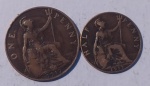 Inglaterra - One Penny, Half Penny 1917 (Muito Bonitas) - (MV43)