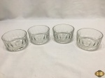 Lote de 4 cumbucas de sorvete em vidro moldado. Medindo 10cm de diâmetro x 5,5cm de altura.