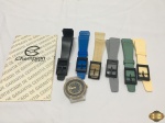Relógio de pulso Champion com 6 pulseiras personalizadas, necessita troca de bateria.