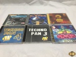 Lote de 6 Cd's originais composto de Techno Pan 3 , Rock in Rio eletro , etc.