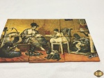 Jogo de 6 imãs de geladeira com imagem de uma pintura assinada Chico.