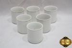 Lote de 6 xícaras de café sem alça em porcelana friso prata.