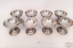 8 taças para sobremesa em aço inox espesso. Medida 10 cm de diametro