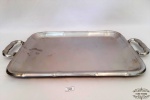 Bandeja retangular  corpo liso  aço inox espesso. Medida 41cm x 3 1cm