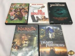 Lote com 5 dvd's originais, composto de Narnia, Transformers, etc.