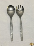 Par de talher de salada em aço inox Hercules, modelo estrelinha.