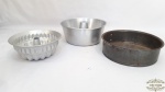 Medidas: forma para bolo 24cm diâmetro , 10 cm altura , forma pudim 20cm diâmetro ,8cm altura , forma com aro removível 25cm diâmetro 7cm altura. 