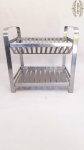 Escorredor de Pratos em Aço Inox.Medidas: largura 30 cm , altura 30 cm, profundidade 26 cm.