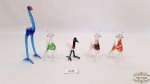 Miniaturas de animais em vidro murano.Medidas: 11cm altura maior. médio 7cm altura menor 5cm altura.