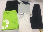 Lote de roupas masculina. Composto por roupas de malhar. 4 blusas de manga, peças variando de tamanho de M a G e um short TAM: M. Produto importado e em ótimo estado de conservação.