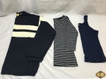 Lote de roupas feminina. Composto por 2 blusas e 1 casaco  , peças em ótimo estado de conservação. Blusa listrada TAM: P  , Camiseta  TAM: P e casaco de crochê importado TAM: G