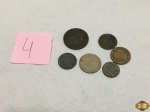 Lote com 6 moedas diversas para colecionador.