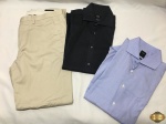 Lote de roupas masculina. Calça Richards 100% algodão  TAM: 44, 2 Camisas Social Hugo Boss , TAM: 42 100% ALGODÃO , PEÇAS IMPORTADAS e em perfeito estado de conservação.