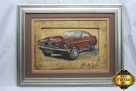 Quadro com pintura de Mustang GT. Medindo 72cm x 56cm.