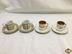 Lote de 4 xícaras de café em porcelana.