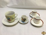 Lote de 3 xícaras de café e 1 xícara de chá em porcelana.