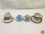 Lote de 2 xícaras de café e 2 xícara de chá em porcelana.