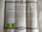 DIPLOMA DE MEDICINA RJ LITO NOEMIA MOURÃO  2 FERNANDO RIO DE JANEIRO 1920.